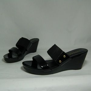 Lauren Ralph Lauren Rhianna Black Wedge Sandals
